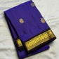 Handwoven Korvai saree with Deep Brown contrast border and antique-gold motif registers.