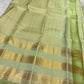 Tender Leaf Green handwoven pure silk Kanchipuram Varisaipet saree with ornamental zari border, image 6.