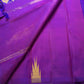 Purple Ettukol Kanchipuram silk saree gold zari detail