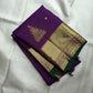 Close view of Thazhampoo Reku zari butta on Royal Purple Kanchipuram silk.