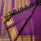 Purple Kancheepuram silk saree – meenakari butta and traditional zari detailing closeup