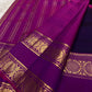 Royal purple Kanchipuram saree pallu with lotus zari motif
