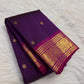 Royal purple handwoven pure silk Butta Kanjipuram saree — full saree overview — Idam Living