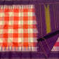 Kathiripoo Purple Handwoven Pure Silk Kanchipuram Saree with Kanchi Kattam and Seer Pallu, folded saree presentation