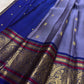 Purple korvai pure silk saree with sorgavaasal mayil motif – close-up view