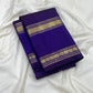 Close view of gold zari bands on Royal Violet Purple Kanchipuram Rettapet saree.
