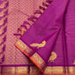 Deep Violet Handwoven Pure Silk Kanjivaram Vairaoosi Saree with Peacock Motif