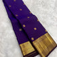 Purple Handwoven Pure Silk Kanchipuram Saree with Mayil Chakram Butta