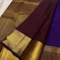 Purple Handwoven Pure Silk Kanchipuram Saree with Mayil Chakram Butta