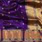 Purple Pattu Silk Chanderi saree with meenakari butti and nakshi gold border — Idam Living