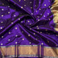 Purple Pattu Silk Chanderi saree folded, full view