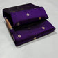 Handwoven purple Pattu Silk Chanderi saree, full drape