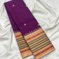 Royal Purple pure silk Kanchipuram saree — pattupet weave close-up