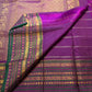 Purple Pure Silk Kanchipuram border with multiple narrow and broad handwoven zari registers.