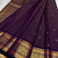 Royal Purple pure silk Kanchipuram saree — vairaoosi close-up