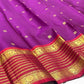 Purple Handwoven Pure Silk Kanchipuram Saree with Maroon Varisaipet Border