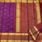 Purple Handwoven Pure Silk Kanchipuram Saree with Maroon Varisaipet Border