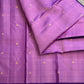 Pallu of lavender handwoven Kanchipuram silk saree with purple zari