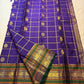 Royal Purple pure silk Kanchipuram saree — zari kattam, full drape