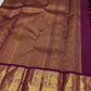 Purple Handwoven Pure Silk Kanchipuram Saree with Gold Zari Kattam Peacock Motifs
