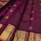 Purple Handwoven Pure Silk Kanchipuram Saree with Gold Zari Kattam Peacock Motifs