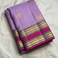 Rich rettapet gold zari pallu on radiant lavender Kanchipuram pure silk saree — Idam Living