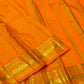 Radiant Marigold Orange KanchiPattu silk saree — full front view, vairaoosi weave — Idam Living