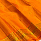 Radiant Marigold Orange KanchiPattu silk saree, body weave texture close-up — Idam Living