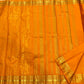Radiant Marigold Orange KanchiPattu silk saree, pallu detail — Idam Living