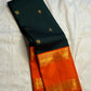 Radiant Orange gold zari border on Pure Silk Kanchipuram saree