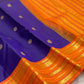 Pure Silk Kanchipuram Korvai saree with radiant orange antique gold zari border
