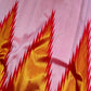 Full view of radiant pink Kanchipuram silk saree with ettukol gold zari border — Idam Living