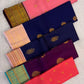Yazhi mythical creature motif in gold zari on deep plum Varisaipet border