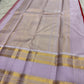 Radiant red Kanjeevaram silk saree with pale lavender Rettapet border, full view