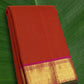 Radiant red orange handwoven pure silk Kanjivaram saree with raspberry pink korvai border – Idam Living