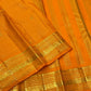 Radiant Saffron Orange handwoven pure silk Kanchipuram Vairaoosi saree with Vintage 2gram zari lines.
