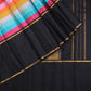 Multicolour Rainbow Handwoven Pure Silk Kanchipuram Saree with Black Zari Border