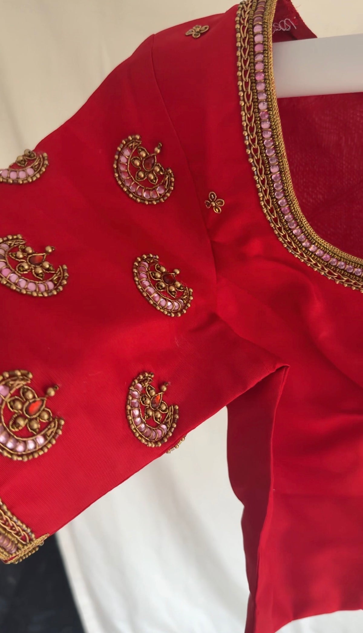 Ramyam antique temple jewellery embroidered silk blouse