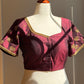 Silk saree blouse with Kundan embroidery in the Ramyam design