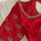 Ramyam blouse with traditional temple jewellery motif embroidery