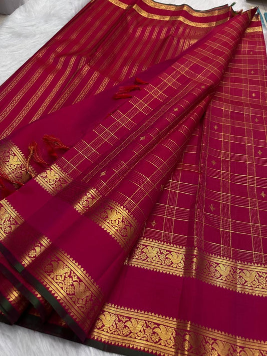 Rani Magenta pure silk surface showing its saturated pink-magenta colour and natural silk sheen.