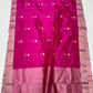 Pure Silk Chanderi saree with individually placed floral butti