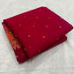 Rani Pink Chanderi saree with floral gold woven border