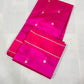 Close-up of a zari butta motif on Rani pink Pattu Silk Chanderi saree