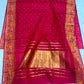 Rani Pink Chanderi Tissue Pattu Silk saree with gold border