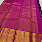 Rani Pink Korvai pallu richly handwoven with dense gold zari geometric and ornamental registers.