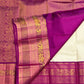Rani pink gold zari Varisaipet border on ivory Kancheepuram silk saree