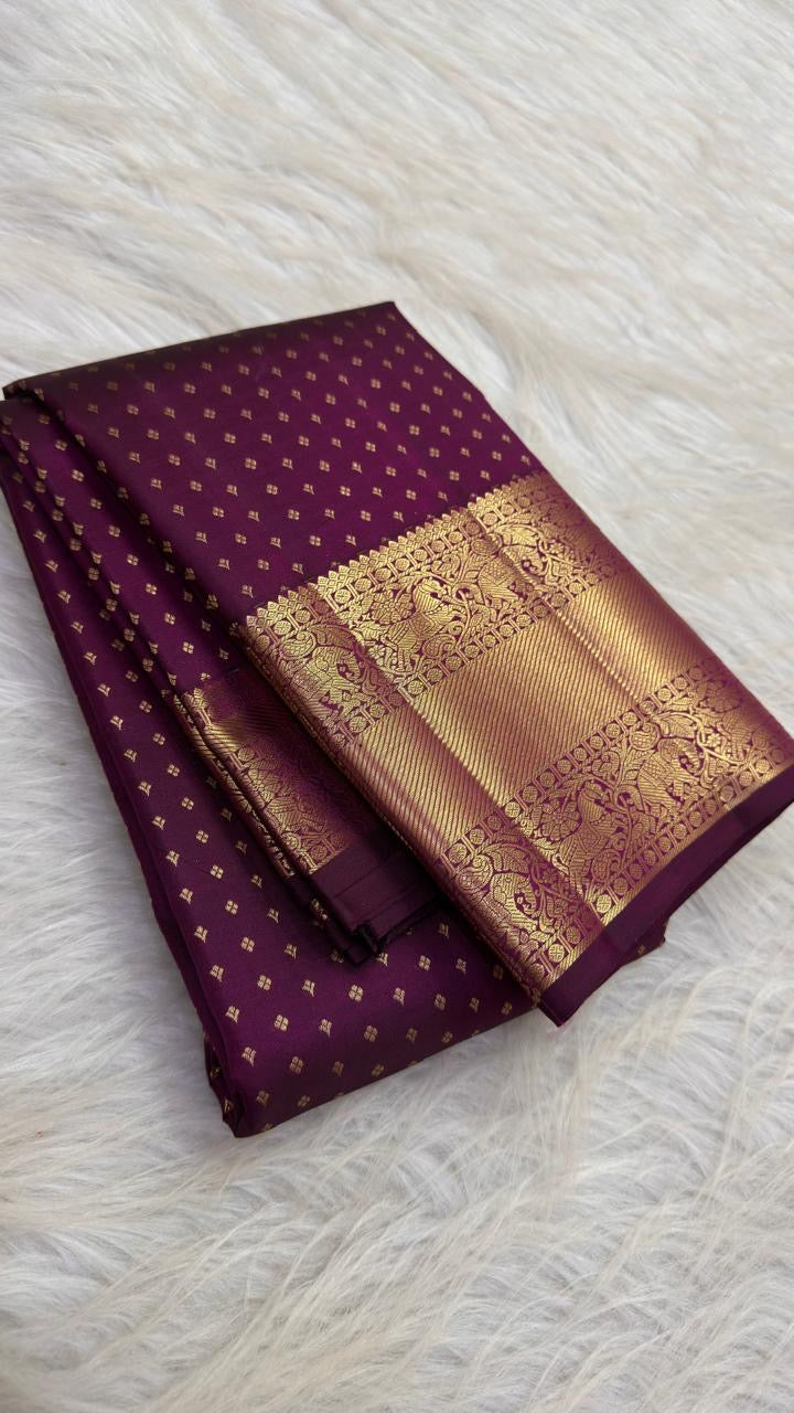 Rani pink Rettapet Kancheepuram saree with Vanasringaram border