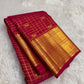 Rani pink Kanchipuram silk saree, alternate front view