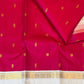 Rani pink Kanchipuram pure silk saree with handwoven Mayil zari